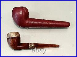 Vintage Antique England FEC Friederick Edwards Co Wood Gold Tobacco Smoking Pipe