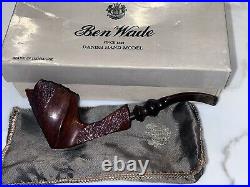 Vintage Ben Wade, Denmark Golden Tan handmade Smoking pipe IN BOX