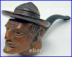 Vintage Canadian Mountie Figural Smoking Pipe Briar Head Hat Mounted Police