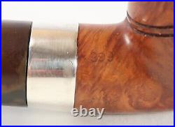 Vintage Estate Pipe PETERSON'S STERLING 999 Bulldog withSterling Silver Band