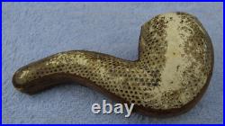 Vintage French Briar Meerschaum & Amber Smoking Tobacco Pipe w Gold Trim & Case