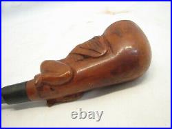 Vintage Hand Carved Risque Figural Estate Smoking Pipe Briar Bull Woman Lady