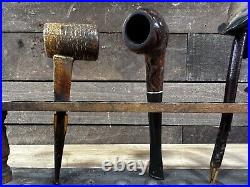 Vintage Lot Of 7 Smoking Tobacco Pipes Imported Briar Hand Carved