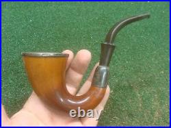 Vintage Meerschaum Calabash Pipe with sterling silver Sherlock Holmes