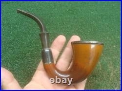 Vintage Meerschaum Calabash Pipe with sterling silver Sherlock Holmes