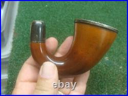 Vintage Meerschaum Calabash Pipe with sterling silver Sherlock Holmes