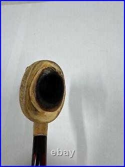 Vintage Meerschaum Estate Smoking Face Pipe With Original Case From Collector