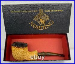 Vintage Nording Freehand Brandy Smoking Pipe Wood Made In Denmark Detailed 6