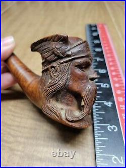 Vintage RARE RLN Saint Claude Viking Warrior Head Bust Tobacco Smoking Pipe