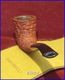 Vintage Savinelli Capri Root Briar 413 Dublin Tobacco Pipe & Sleeve NM