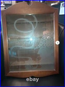 Vintage Sherlock Holmes Tobacco Pipe Cabinet With Etched Glass Very Nice