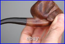 Vintage Smoking Pipe Briar Tobacco Skull head carved wood France antique old