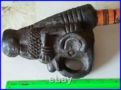 Vintage Tobacco smoking pipe Big Ceramics Clay Ritual Handmade Estate 36 cm RARE