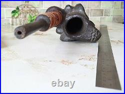 Vintage Tobacco smoking pipe Big Ceramics Clay Ritual Handmade Estate 36 cm RARE