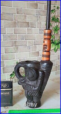 Vintage Tobacco smoking pipe Big Ceramics Clay Ritual Handmade Estate 36 cm RARE