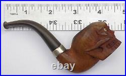 Vintage WDC Wellington Wood Skull Smoking Pipe Estate Tobacco Sitter Billiard