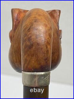 Vintage WDC Wellington Wood Skull Smoking Pipe Estate Tobacco Sitter Billiard