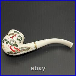 Vintage White Witch Japan Bone with inlay Smoking Estate Pipe