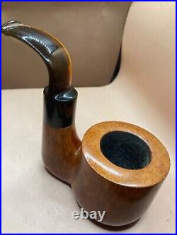 Vtg Andre Mermet Oversized Art Carved Sitter Collector's Tobacco Pipe -Beautiful