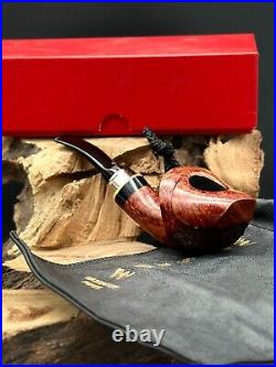 Winslow Handcut Denmark Huber Munchen Half Rustique Smoking Pipe With Box