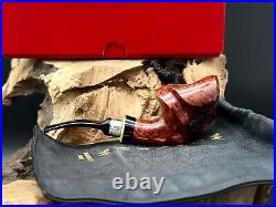 Winslow Handcut Denmark Huber Munchen Half Rustique Smoking Pipe With Box