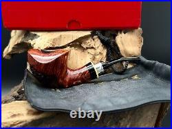 Winslow Handcut Denmark Huber Munchen Half Rustique Smoking Pipe With Box