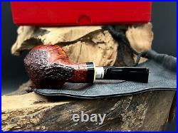 Winslow Handcut Denmark Huber Munchen Half Rustique Smoking Pipe With Box