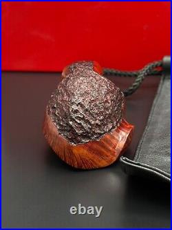 Winslow Handcut Denmark Huber Munchen Half Rustique Smoking Pipe With Box