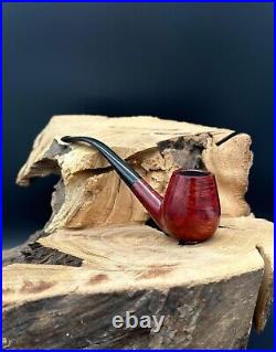 Wo Larsen Handmade In Denmark Bent Billiard Smooth Finish Smoking Pipe