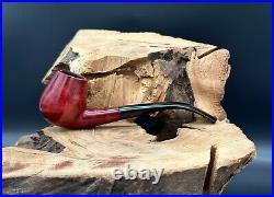 Wo Larsen Handmade In Denmark Bent Billiard Smooth Finish Smoking Pipe