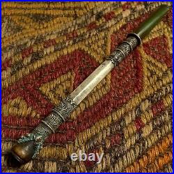 XL Antique Silver Handmade Ottoman Turkey Pipe Cigarette Holder Tobacco Smoking