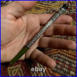 XL Antique Silver Handmade Ottoman Turkey Pipe Cigarette Holder Tobacco Smoking