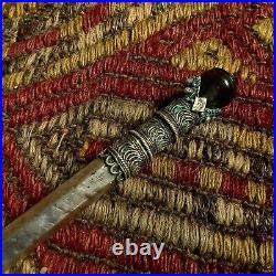 XL Antique Silver Handmade Ottoman Turkey Pipe Cigarette Holder Tobacco Smoking