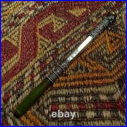 XL Antique Silver Handmade Ottoman Turkey Pipe Cigarette Holder Tobacco Smoking