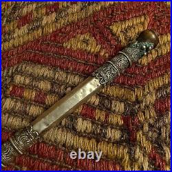 XL Antique Silver Handmade Ottoman Turkey Pipe Cigarette Holder Tobacco Smoking