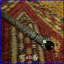 XL Antique Silver Handmade Ottoman Turkey Pipe Cigarette Holder Tobacco Smoking